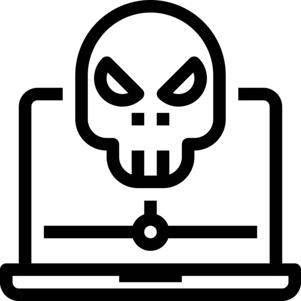 Bug Hack Hacker Symbol Outline Stil — Stockvektor