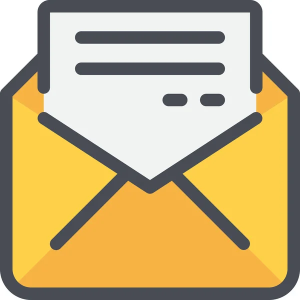 Comunicación Icono Carta Correo Electrónico Estilo Esquema Rellenado — Vector de stock