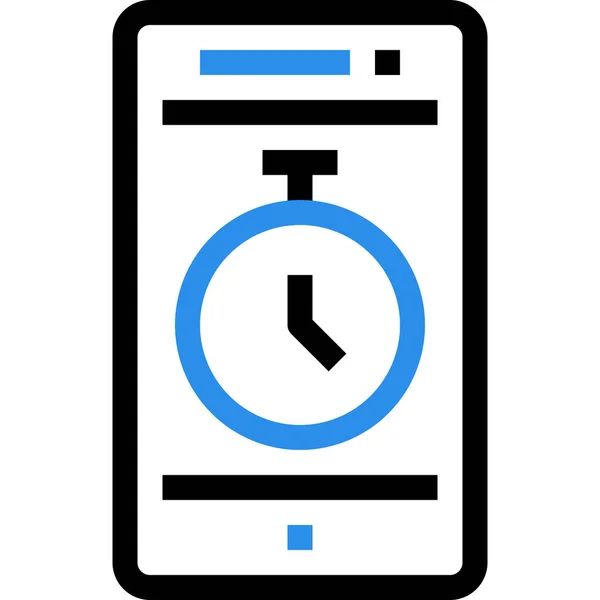 Icono Del Dispositivo Reloj Negocios Estilo Esquema — Archivo Imágenes Vectoriales