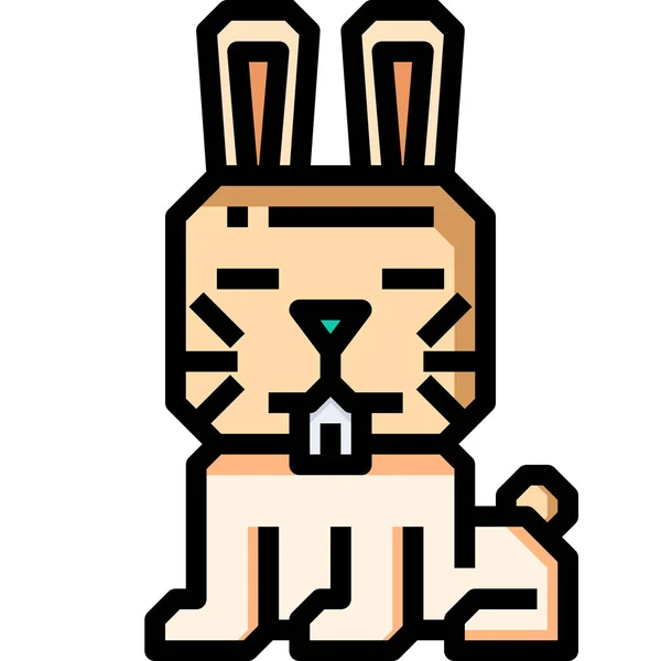 Animal Bunnie Celebration Icon Filled Outline Style — Stock Vector