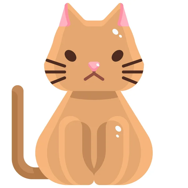 Ζώο Γάτα Βασίλειο Εικονίδιο Επίπεδη Στυλ — Διανυσματικό Αρχείο