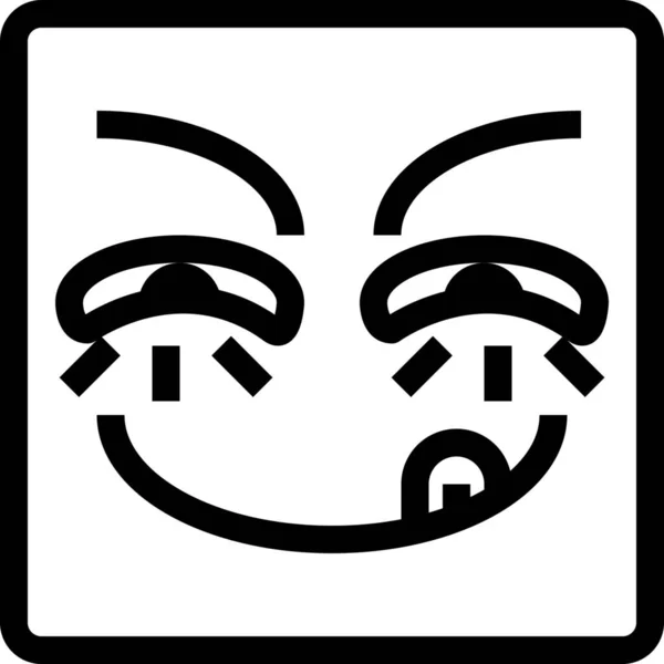 Ikona Emocji Awatara Emoji Zarysie — Wektor stockowy