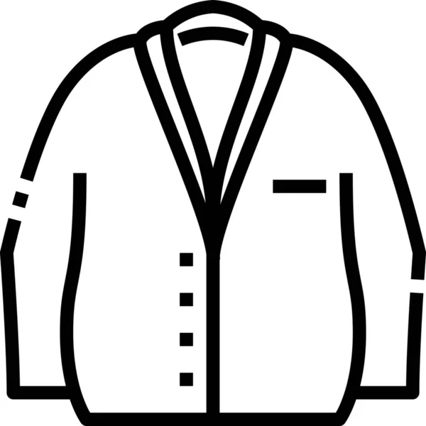 Clothes09 Topcoat Dress Icon Outline Style — 스톡 벡터