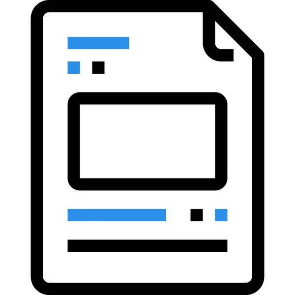 Icône Fichier Document Contenu Dans Style Contour — Image vectorielle