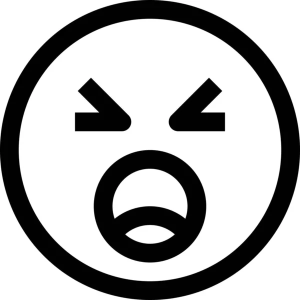 Emoji Enojado Icono Emoción Estilo Esquema — Archivo Imágenes Vectoriales