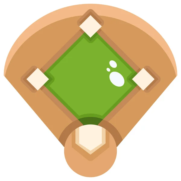 棒球场图标为平面风格 — 图库矢量图片