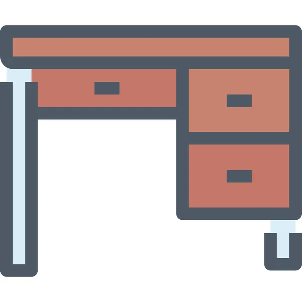 Dekorasyon Masası Mobilya Simgesi Doldurulmuş Taslak Biçimi — Stok Vektör