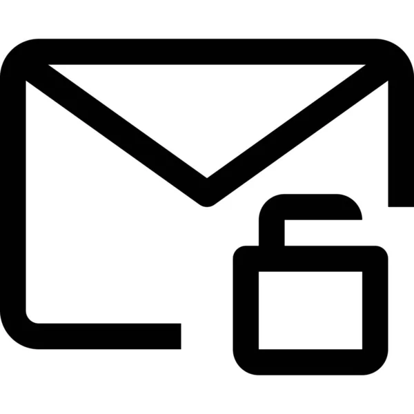 Geschäftskommunikation Mail Symbol Outline Stil — Stockvektor