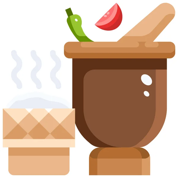 Cocina Comida Especia Icono Estilo Plano — Vector de stock