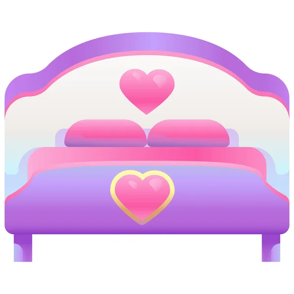 Bett Flitterwochen Schlafzimmer Symbol — Stockvektor