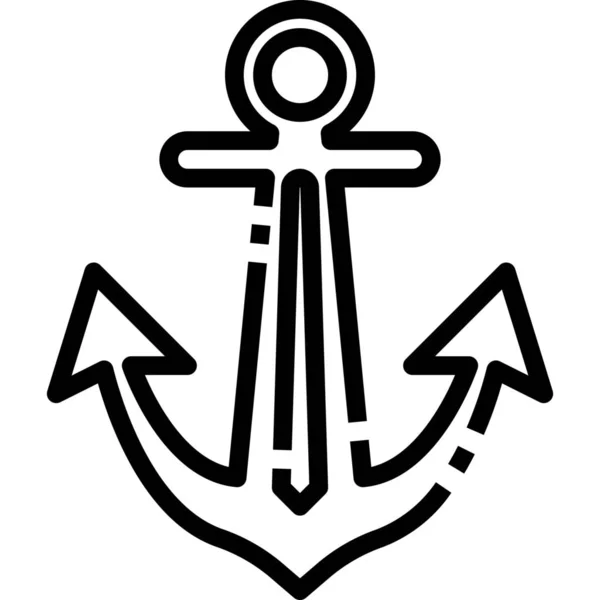 Ancla Navegación Icono Marina Guerra Estilo Esquema — Archivo Imágenes Vectoriales