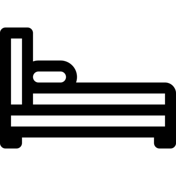 Geräte Bettdekoration Symbol Outline Stil — Stockvektor