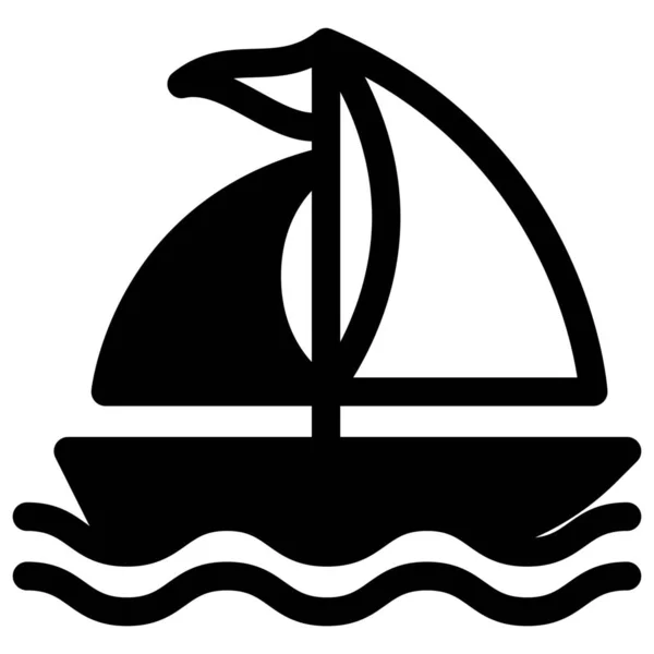 游艇休闲帆图标 — 图库矢量图片