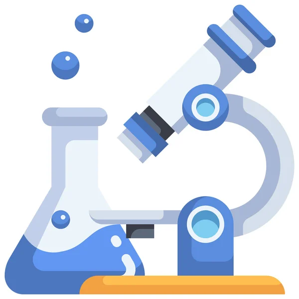 Ícone Observação Microscópio Biologia —  Vetores de Stock