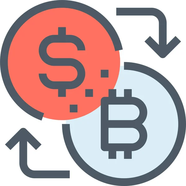 Bank Bitcoin Cryptocurrency Icon Filled Outline Style — Stock Vector