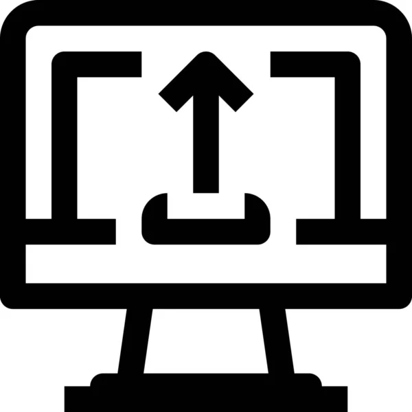Ikona Urządzenia Komputerowego Biznesu Zarysie Stylu — Wektor stockowy
