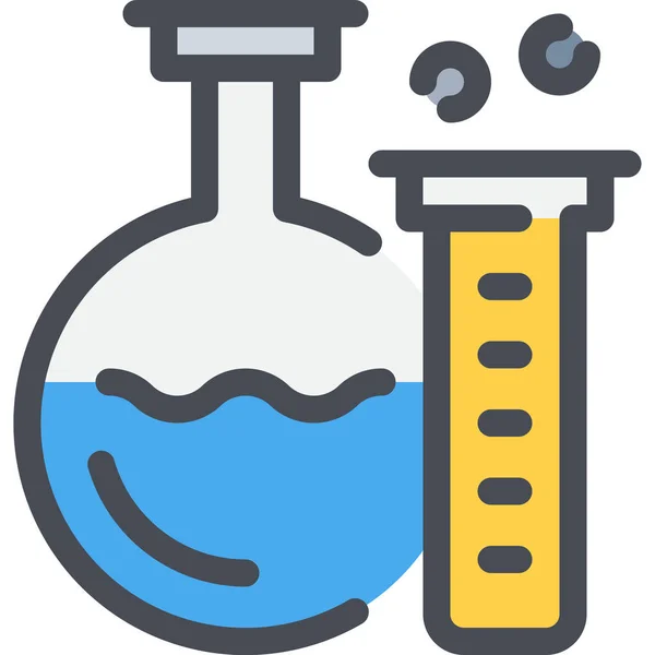 Química Educación Experimento Icono Estilo Contorno Lleno — Archivo Imágenes Vectoriales