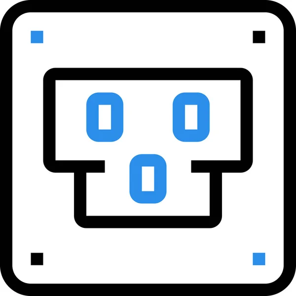 Adaptador Cable Icono Computadora Estilo Esquema — Archivo Imágenes Vectoriales