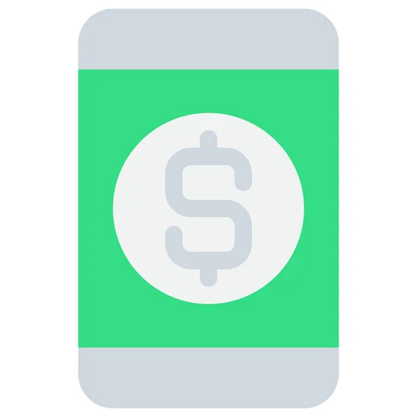 Bancaire Mobile Icône Ligne Dans Style Plat — Image vectorielle