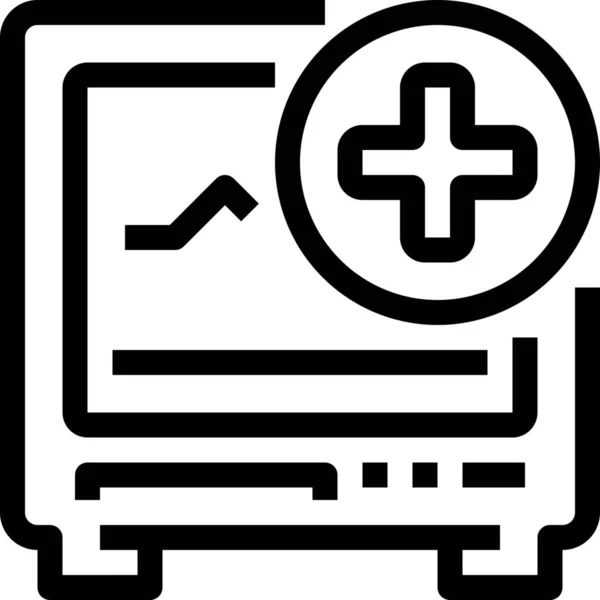 Cardiograma Cardiología Icono Salud Estilo Esquema — Vector de stock