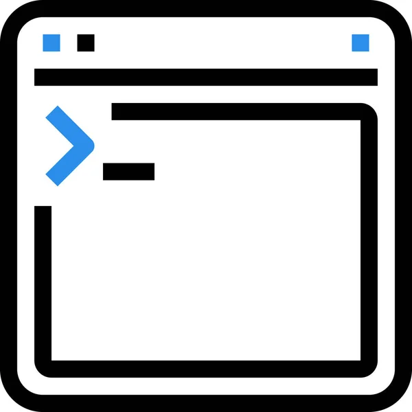 Código Del Navegador Icono Codificación Estilo Esquema — Vector de stock