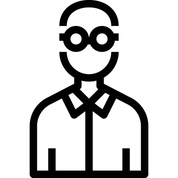 Avatar Icono Masculino Humano Estilo Esquema — Vector de stock