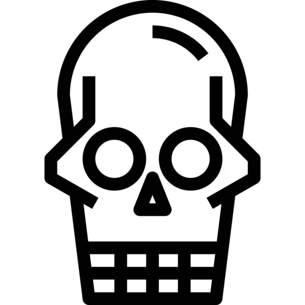 Morte Halloween Icona Spaventosa Stile Outline — Vettoriale Stock