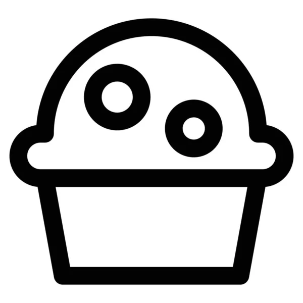 Bäckerei Cupcake Dessert Ikone — Stockvektor