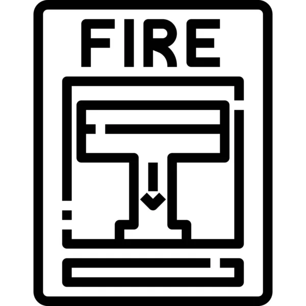 Alarm Emergency Fire Icon Outline Style — Stock Vector