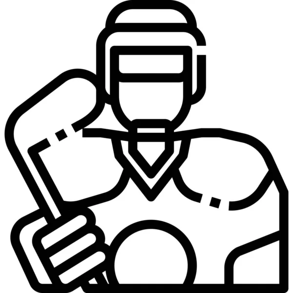 Аватар Хокейних Людей Значок Стилі Контур — стоковий вектор