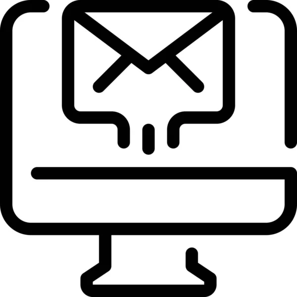 Business Computer Mail Symbol Outline Stil — Stockvektor