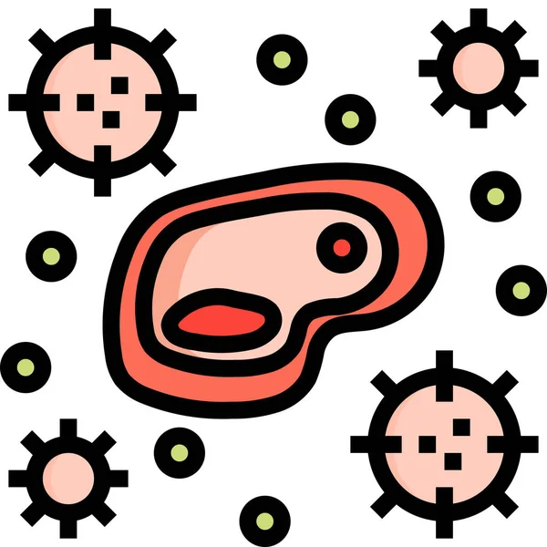 박테리아 바이러스 생물학 아이콘 — 스톡 벡터