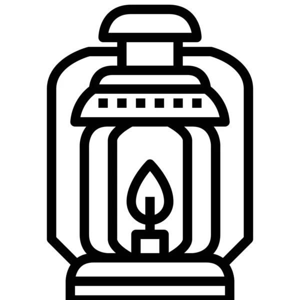 Linterna Icono Lámpara Aceite Categoría Primavera — Vector de stock