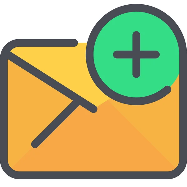 Add Communication Email Icon Πλήρωση Στυλ Περίγραμμα — Διανυσματικό Αρχείο