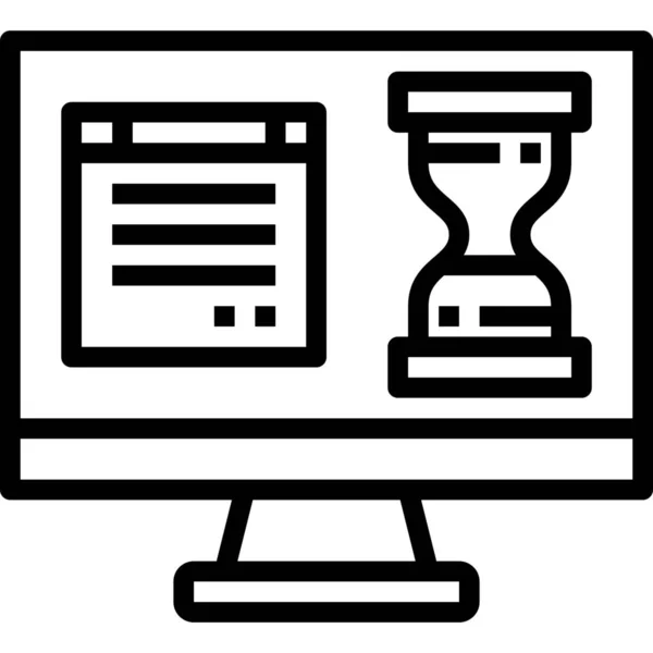 Monitor Schedule Time Icon — Stock Vector