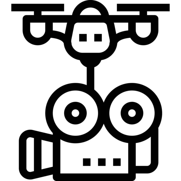 Drone Drones Icono Gadget Estilo Esquema — Vector de stock