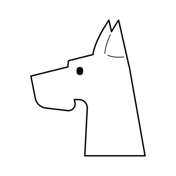 Chien Canin Icône Race Dans Style Contour — Image vectorielle