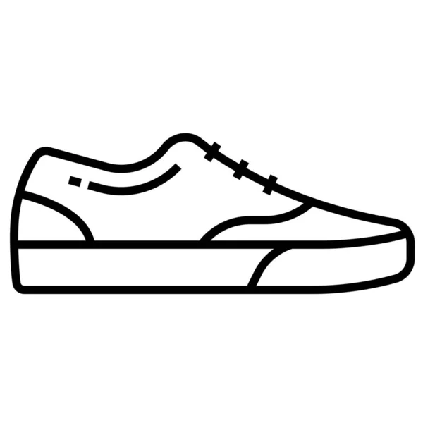 Zapatos Lona Pie Moda Lleva Icono Estilo Esquema — Vector de stock