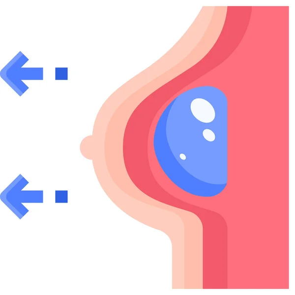 Anatomie Vergroting Boobs Pictogram — Stockvector