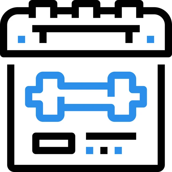 Иконка Календаря Бодибилдинга Стиле Outline — стоковый вектор