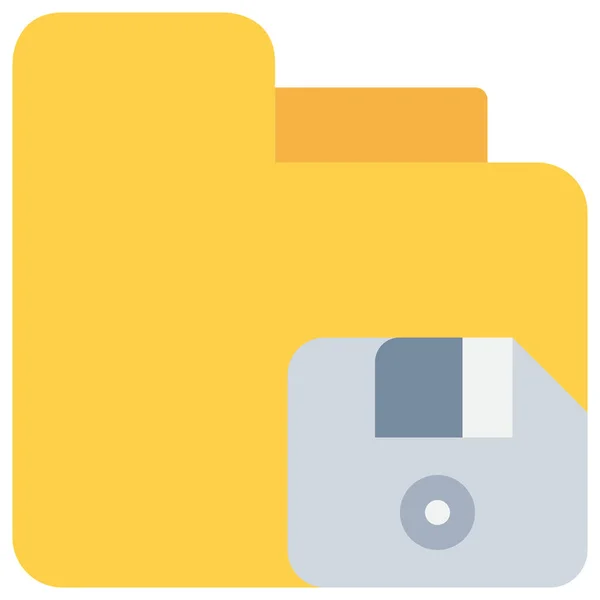 フラットスタイルのディスクドキュメントファイルのアイコン — ストックベクタ