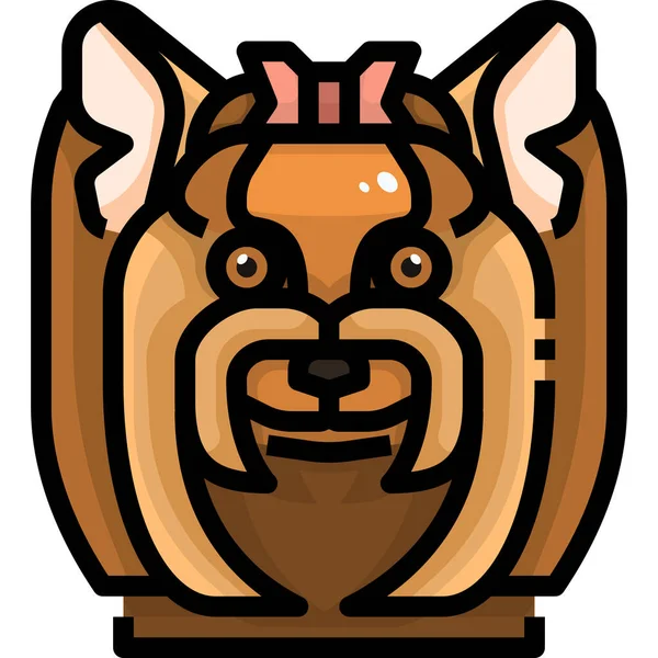 Animal Avatar Perro Icono Estilo Contorno Lleno — Vector de stock