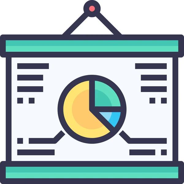 Análisis Icono Presentación Negocio Estilo Esquema Rellenado — Archivo Imágenes Vectoriales