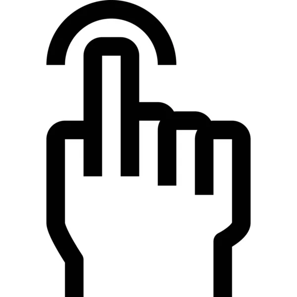 App Pil Finger Ikon Översikt Stil — Stock vektor
