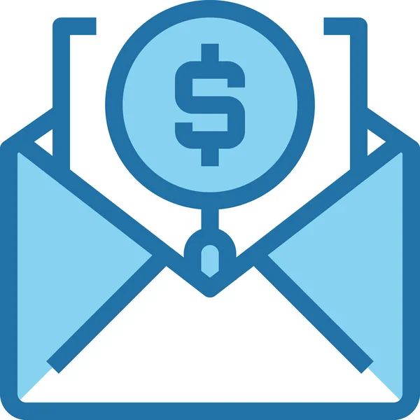 Επιχειρηματικό Εικονίδιο Χρηματοδότησης Ηλεκτρονικού Ταχυδρομείου Γεμισμένο Στυλ Περίγραμμα — Διανυσματικό Αρχείο