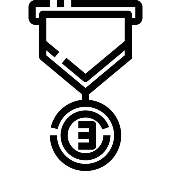 Best First Medal Icon Outline Style — Stock Vector