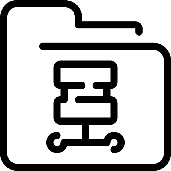 Dateisymbol Für Datenbankdokumente Outline Stil — Stockvektor