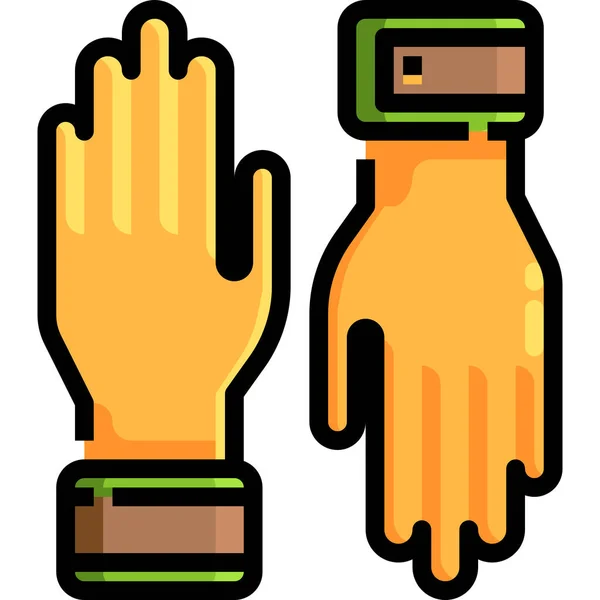 Farming Gardening Gloves Icon Filled Outline Style — Stock Vector