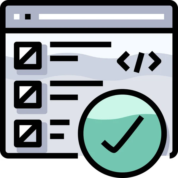 Verificar Codificação Desenvolver Ícone Estilo Esboço Preenchido — Vetor de Stock