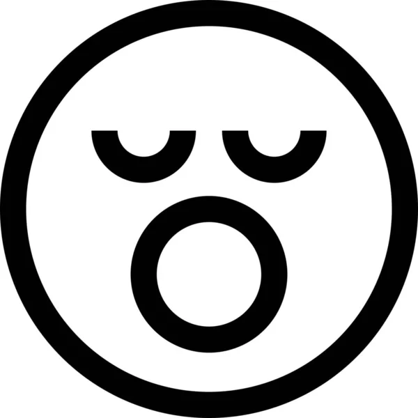 Скучная Иконка Эмоций Стиле Абрис — стоковый вектор